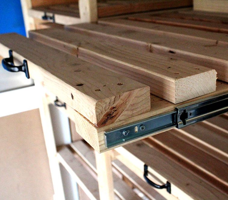 Sliding Storage Shelves How To Make DIY Garage Storage Shelves   001 Sliding Garage Shelves E1555040098664 