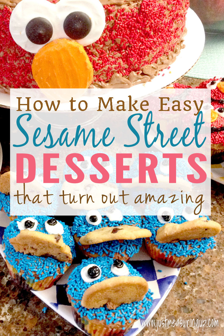 Easy Instructions for Making Elmo and Cookie Monster Cake and Cupcakes