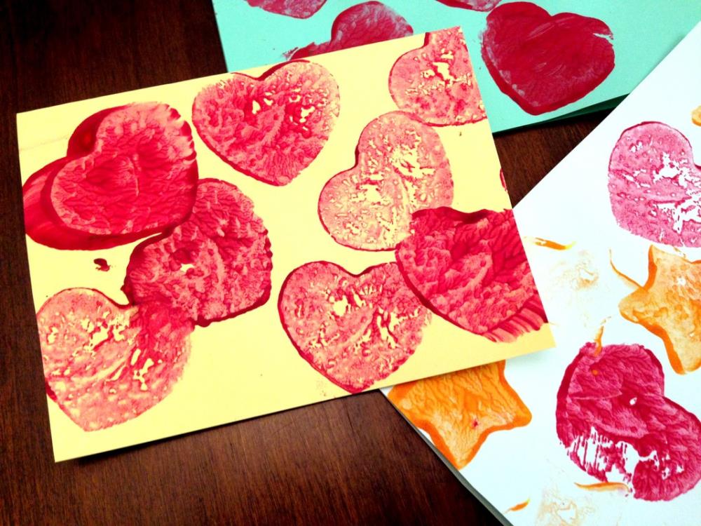 Potato Stamped Cards that Kids Can Make - Easy Tutorial