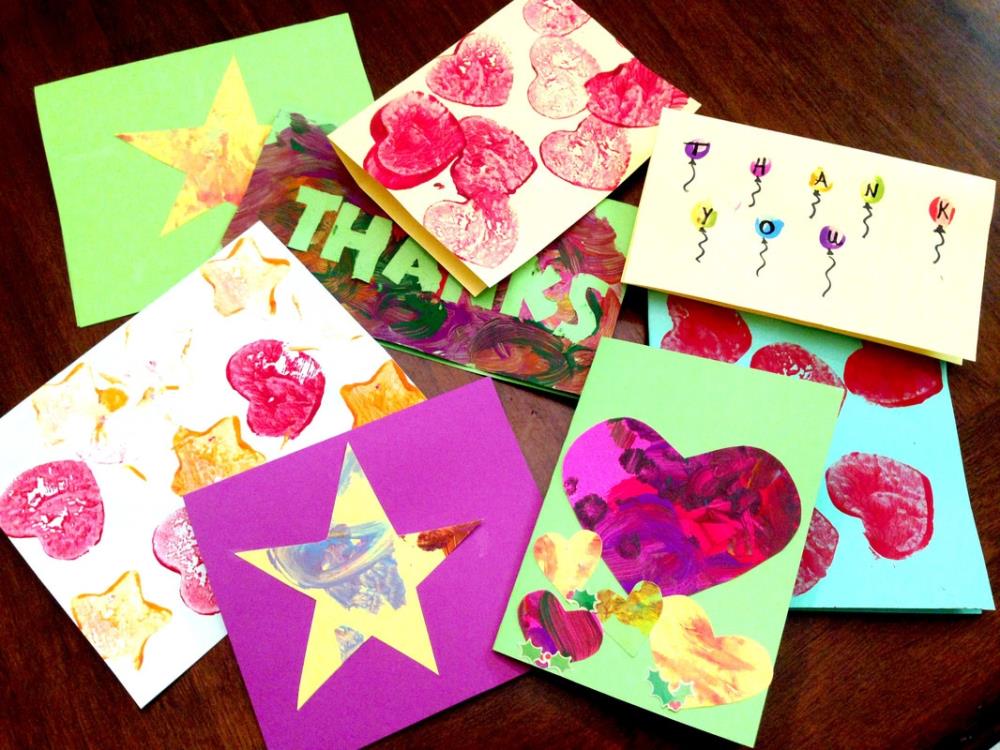Four Simple Cards Kids Can Make Homemade Thank You Cards From Toddlers And Kids