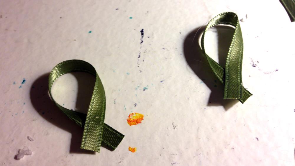 Using ribbon hooks (with hot glue) for homemade DIY Advent calendar