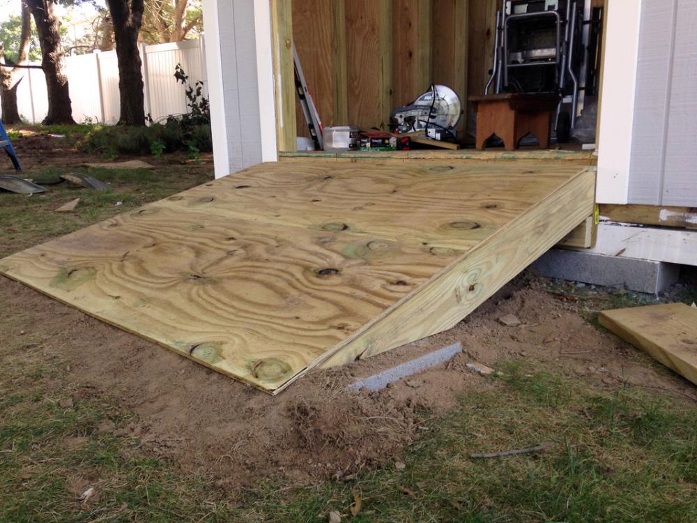 Building a DIY ramp for the shed