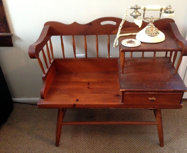 Refinishing Furniture - Telephone Table Before Picture