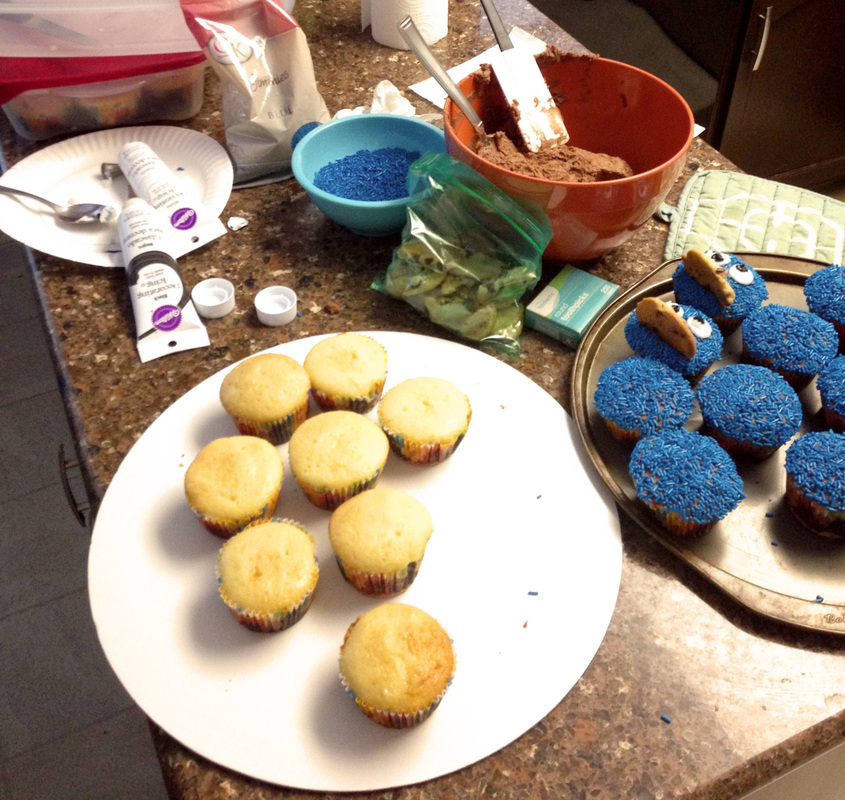 How to Make Homemade Sesame Street Desserts - Elmo Cake and Cookie Monster Cupcakes