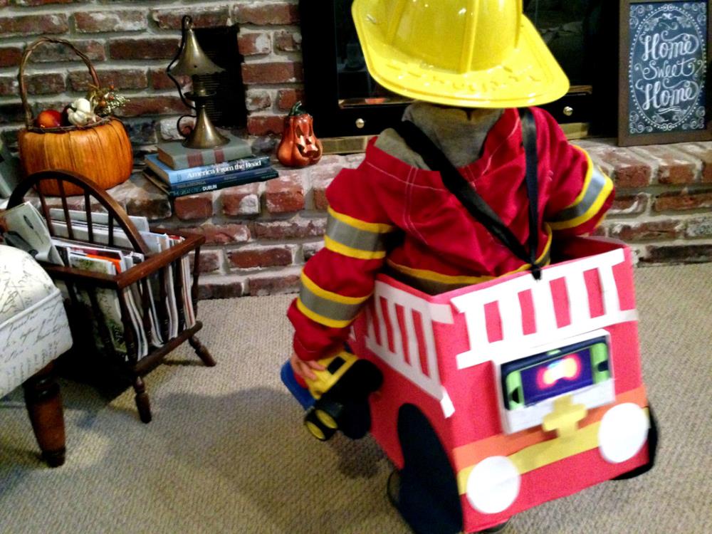 Making a Fire Truck Halloween Costume with Lights and Sound