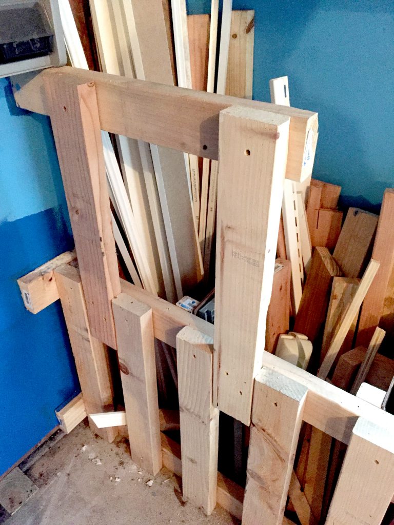 Using Wasted Garage Corner Space for Scrap Wood Storage