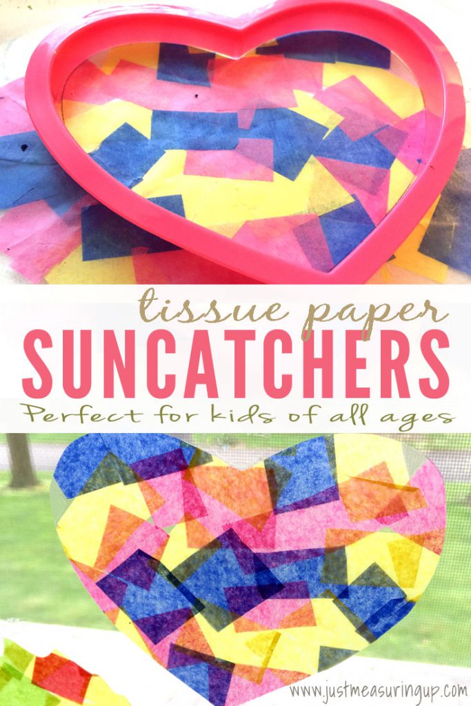 Christmas Tree Tissue Paper Suncatcher Craft for Kids