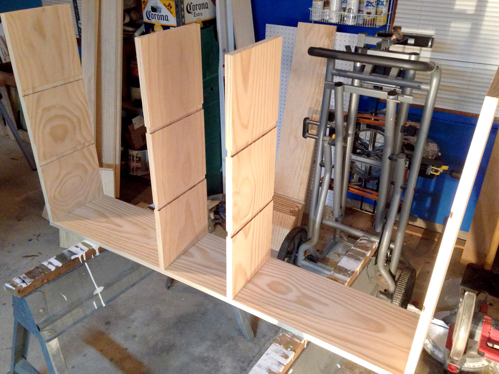 Securing the Vertical Boards for DIY Cubby Shelves