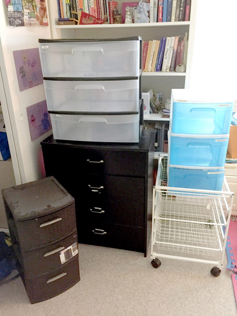 How to Organize a Craft Room with DIY Storage and Shelves - "Before"