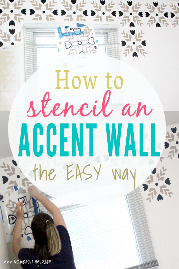 How To Stencil An Accent Wall Easy Tutorial For Painting A Stenciled Wall