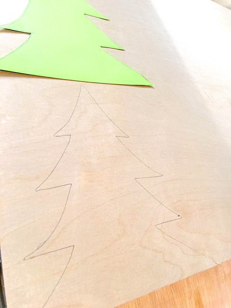 Drawing a star on a piece of plywood